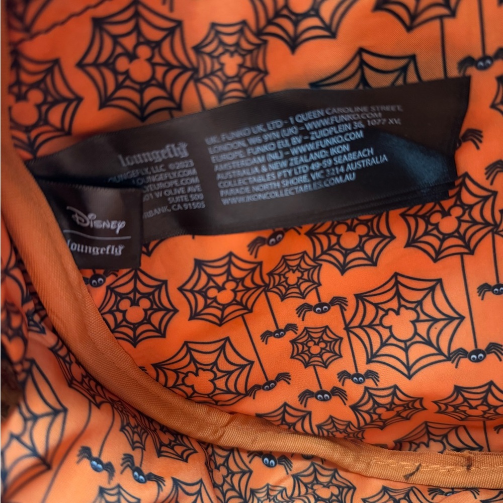 Loungefly Orange Spider Web Backpack View 5